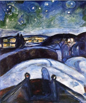 Sternennacht 1924 Edvard Munch Expressionismus Ölgemälde